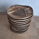 12 Longchamp fondue plates