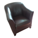 Brown leather armchair Steiner