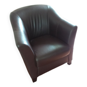 Brown leather armchair Steiner