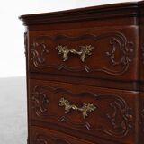 French 18th Century hand crafted oak chest of drawers in Louis XV style