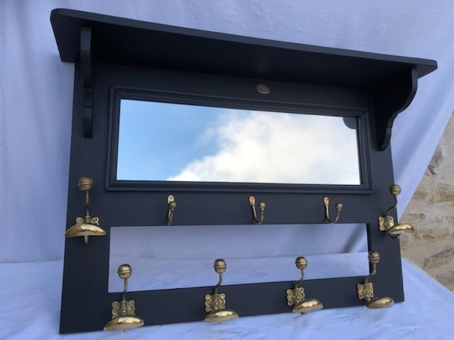 Wall coat rack with mirror