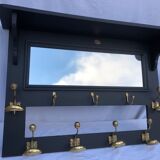 Wall coat rack with mirror