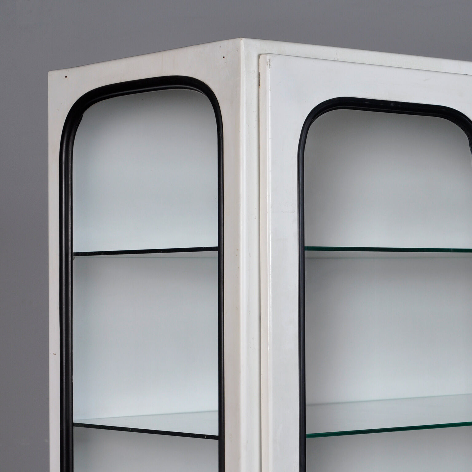 Glass & iron medical cabinet, 1970s