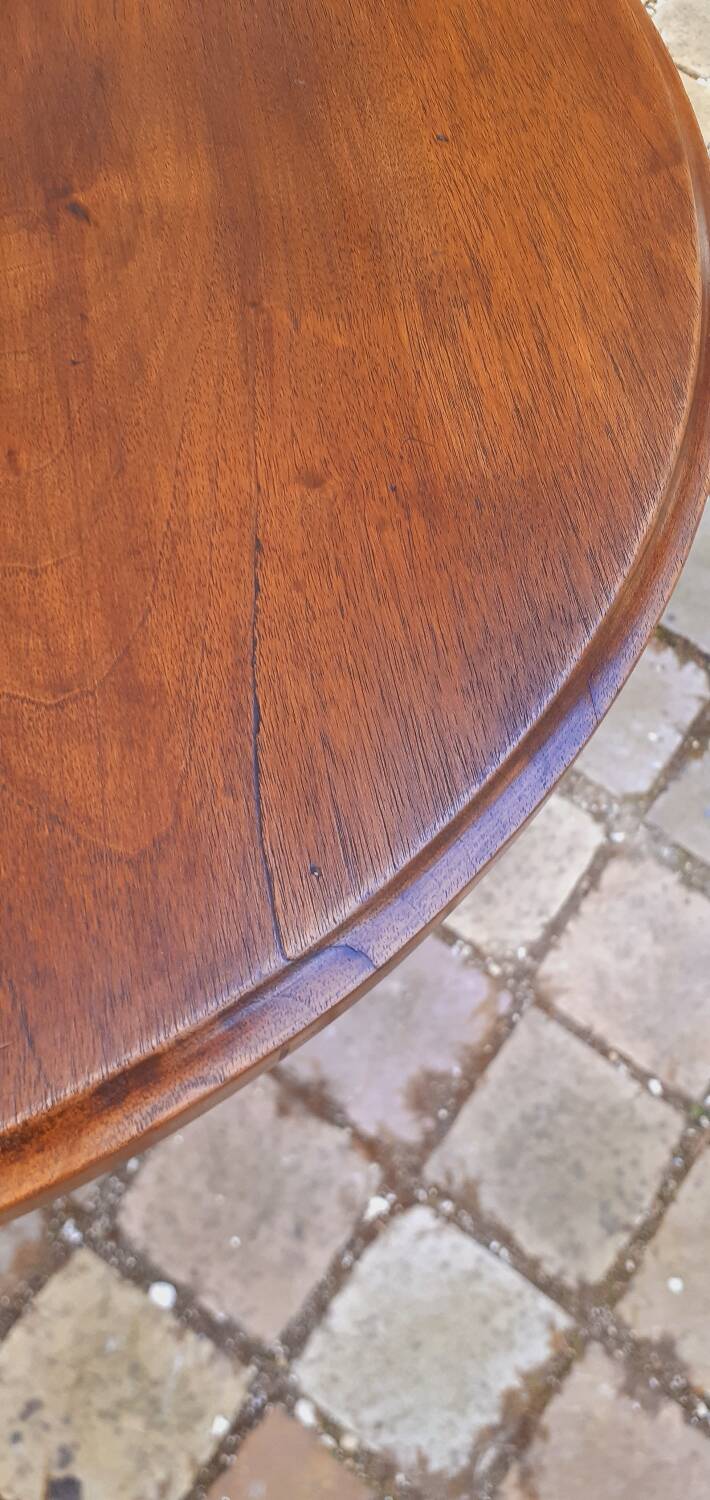 1930 Art Deco pedestal table in solid walnut