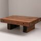 Solid Oak Wabi Sabi Coffee Table, France, 1950s