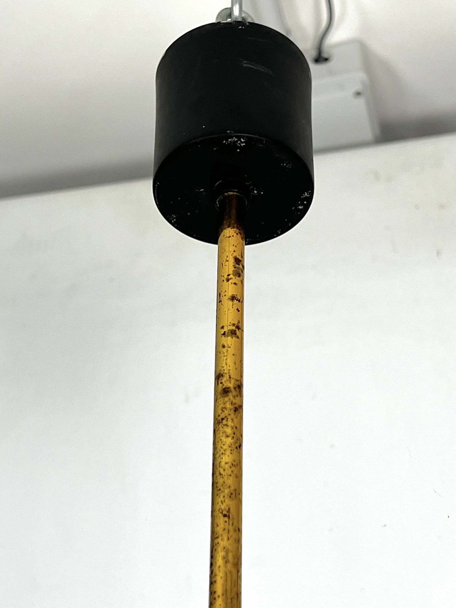 Mis-Century Stilnovo style pendant with three lights. Italy 1950s