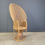 Vintage wicker peacock chair, 1970s