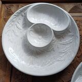 4 barbotine plates with artichoke pattern from Bordallo.