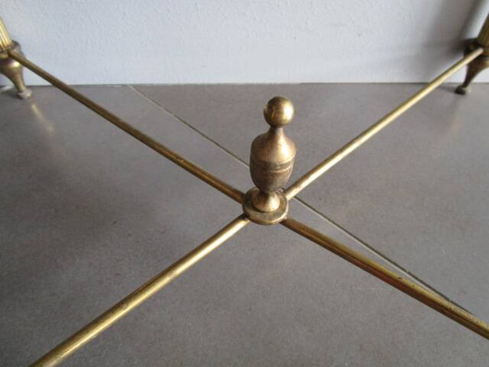 Table d'appoint Hollywood Regency, plateau marbre