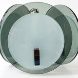 Pendant lamp vintga space age glass & chrome