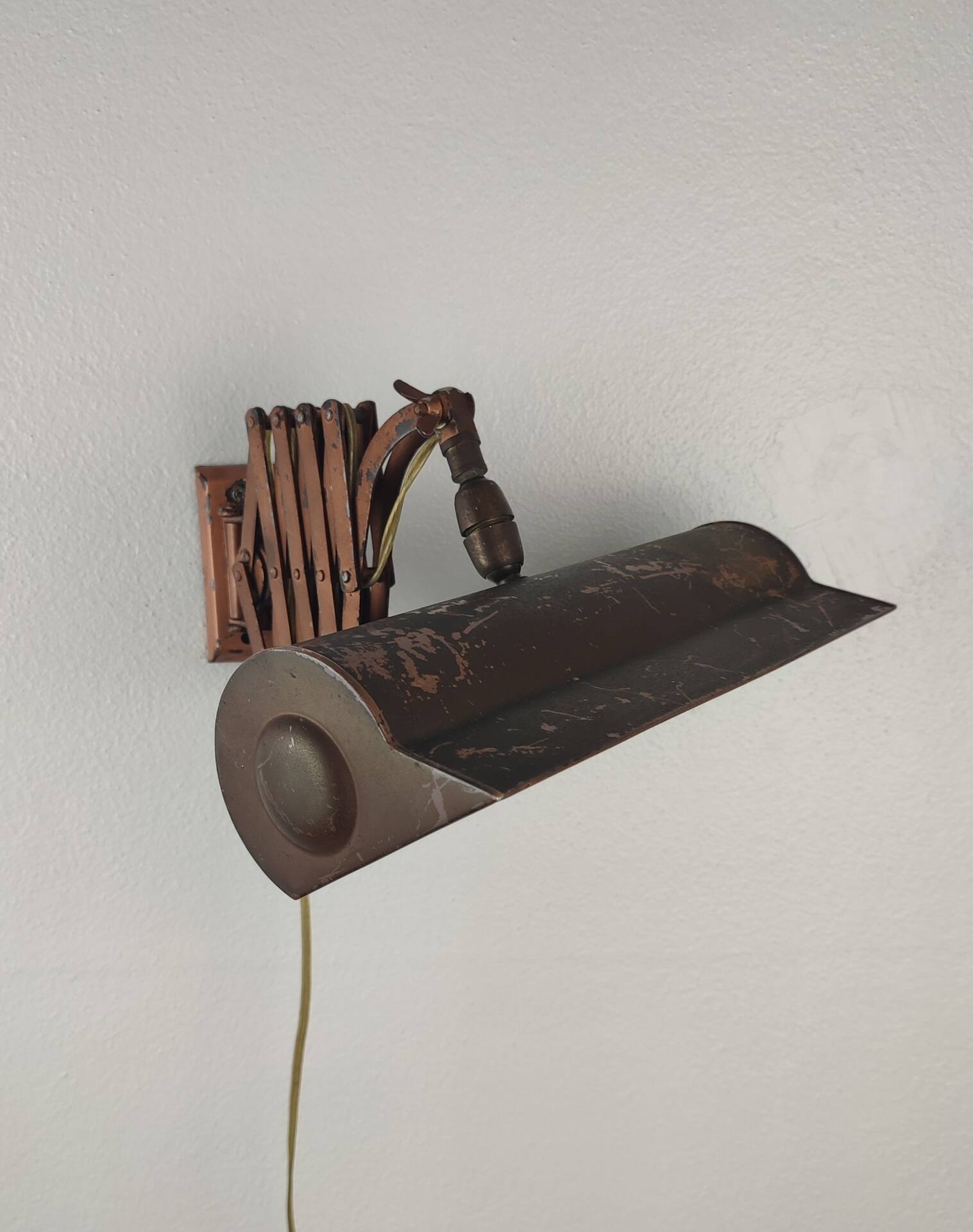 Vintage Industrial Scissor Arm Wall Lamp, Metal Pantograph Light