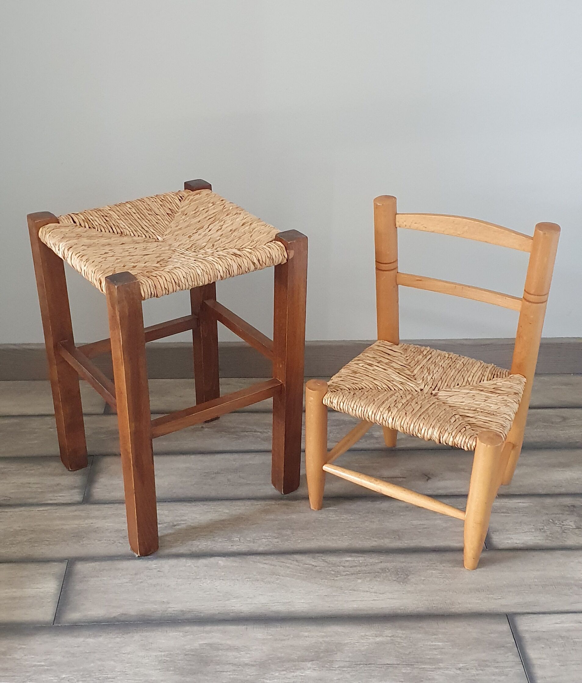 Stuffed stool and chair