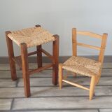 Stuffed stool and chair