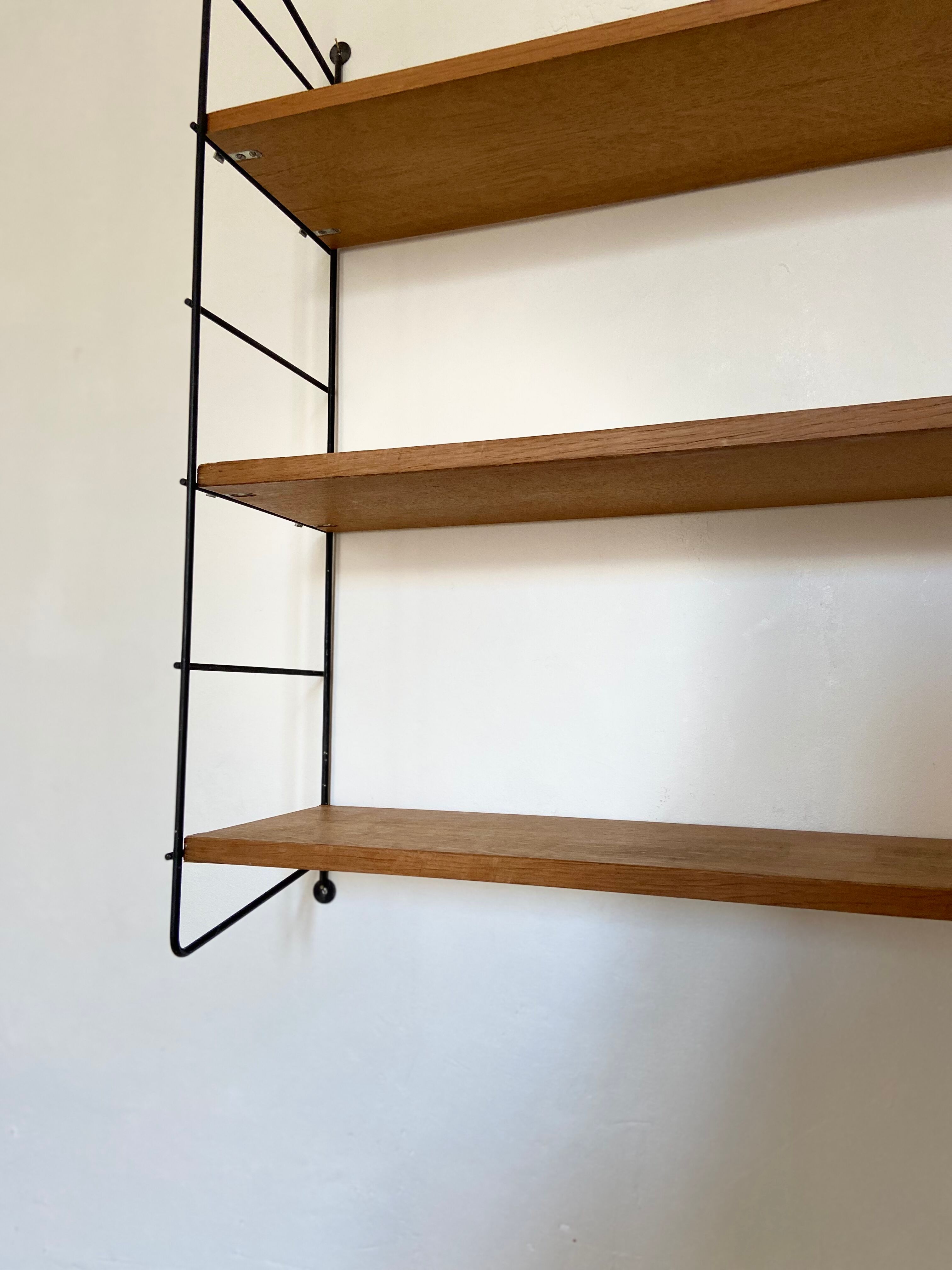 Vintage wall string shelf 60s