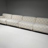 Modular canapé Fiandra in cream check fabric by Vico Magistretti for Cassina