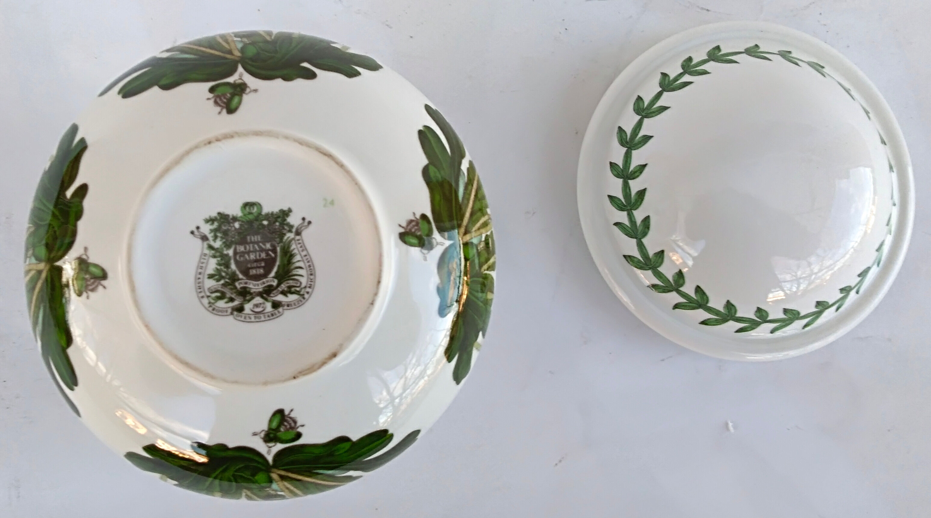 Sugar earthenware Portmeirion made in England décor Botanic Garden