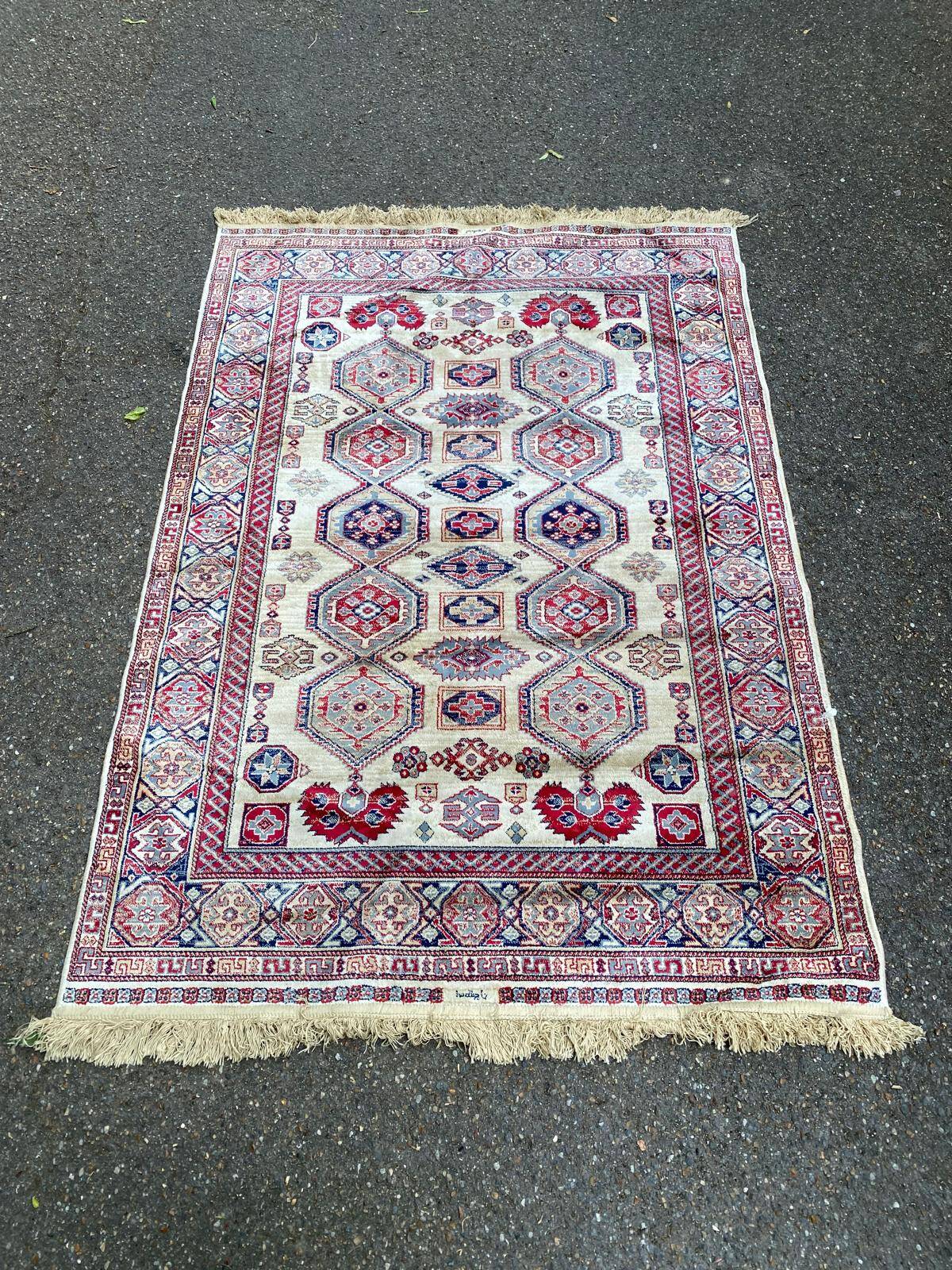 Persian braided rug Istanbul collection 120x170 burgundy ivory