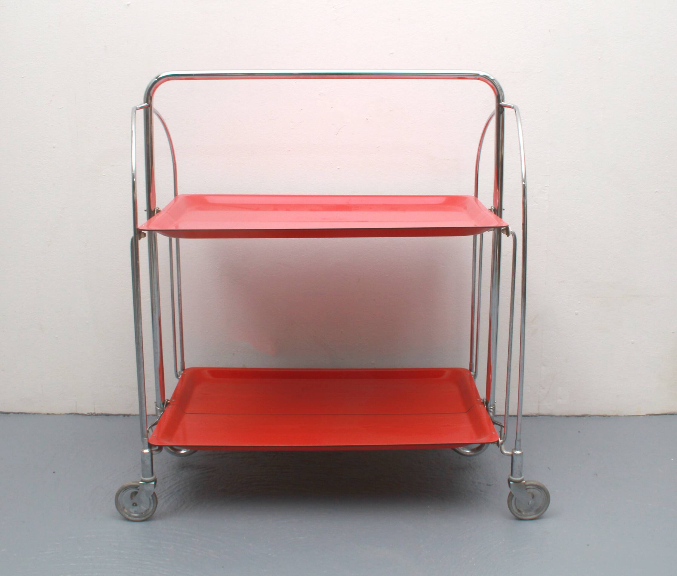 1970s trolley Dinett in red orange
