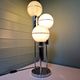 Space lamp in chrome metal and opaline globe, 1970.