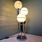 Lampe Space en métal chromé et globe en opaline, 1970