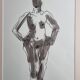Original ink and wash drawing, framed, 38 x 44 cm