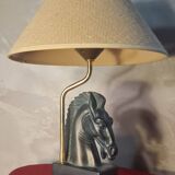 horse head lamp and jute lampshade 44x30 very good condition