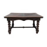 Table basse en bois pieds tourné vintage