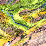 Monotype original retour d'islande, illustration