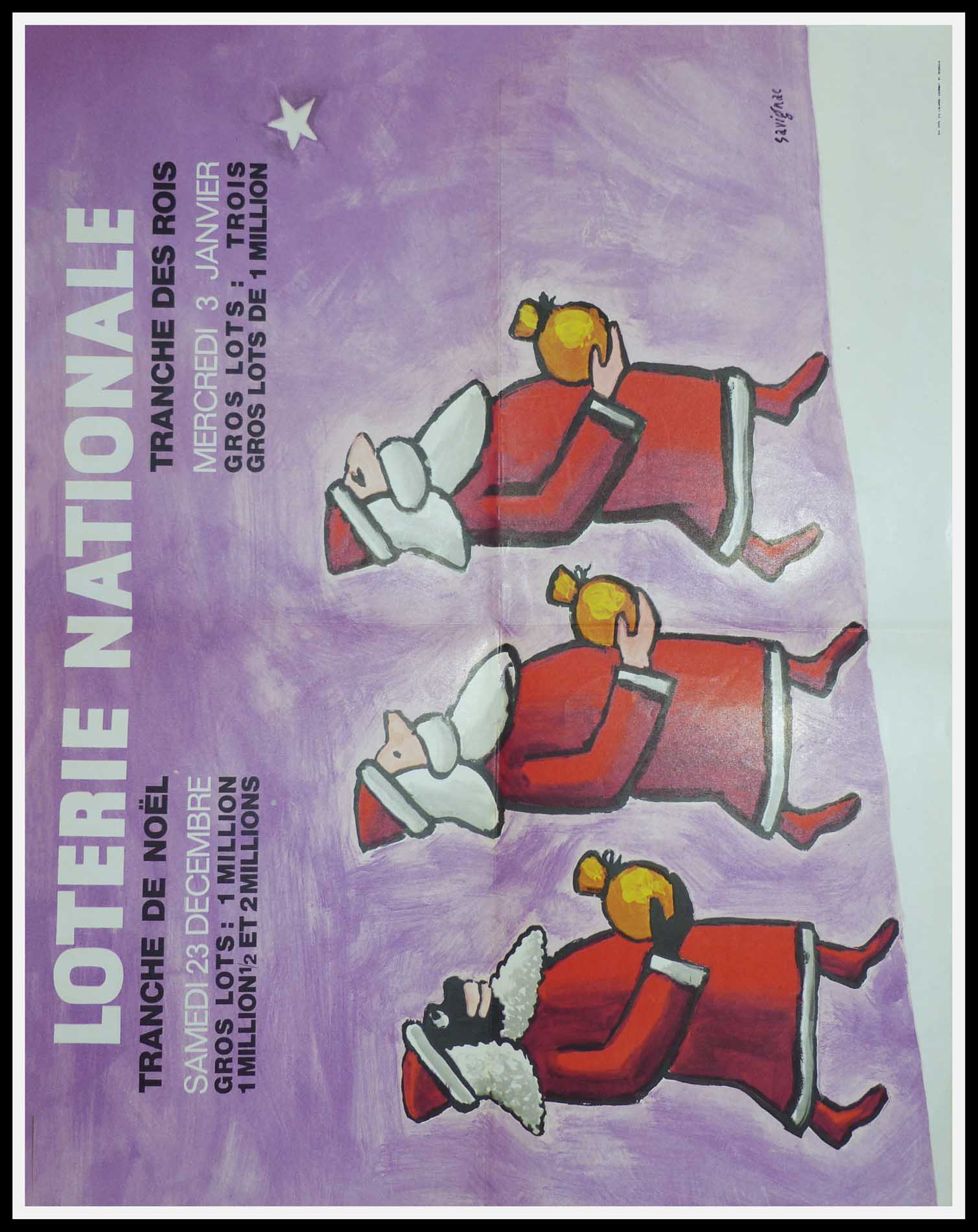Original poster Savignac Loterie Nationale les rois mages 1972