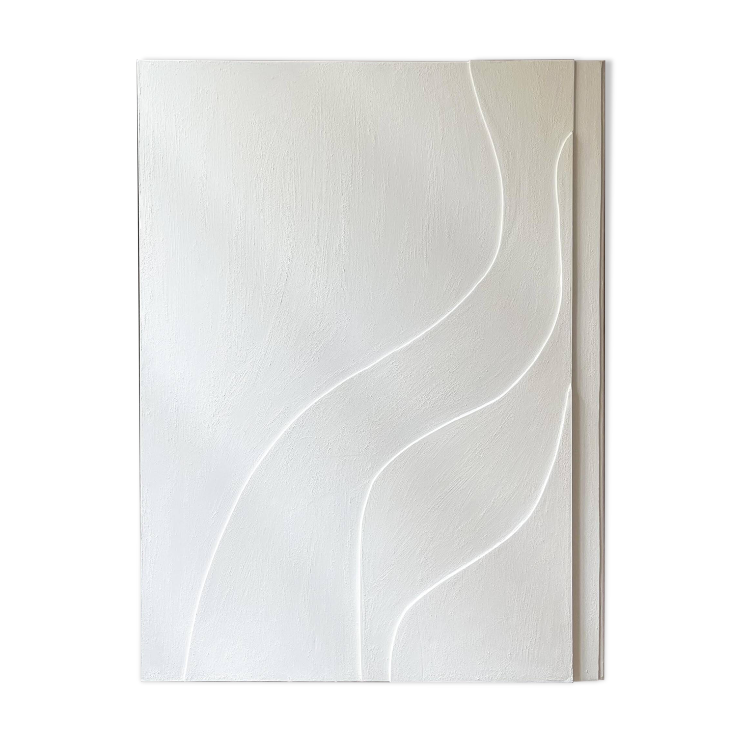 Tableau relief minimaliste blanc