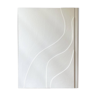 White minimalist relief painting