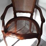 Louis XV style armchair from the 1950s-1960s in solid cherry wood