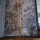 Vintage parrot coat rack in curved wood