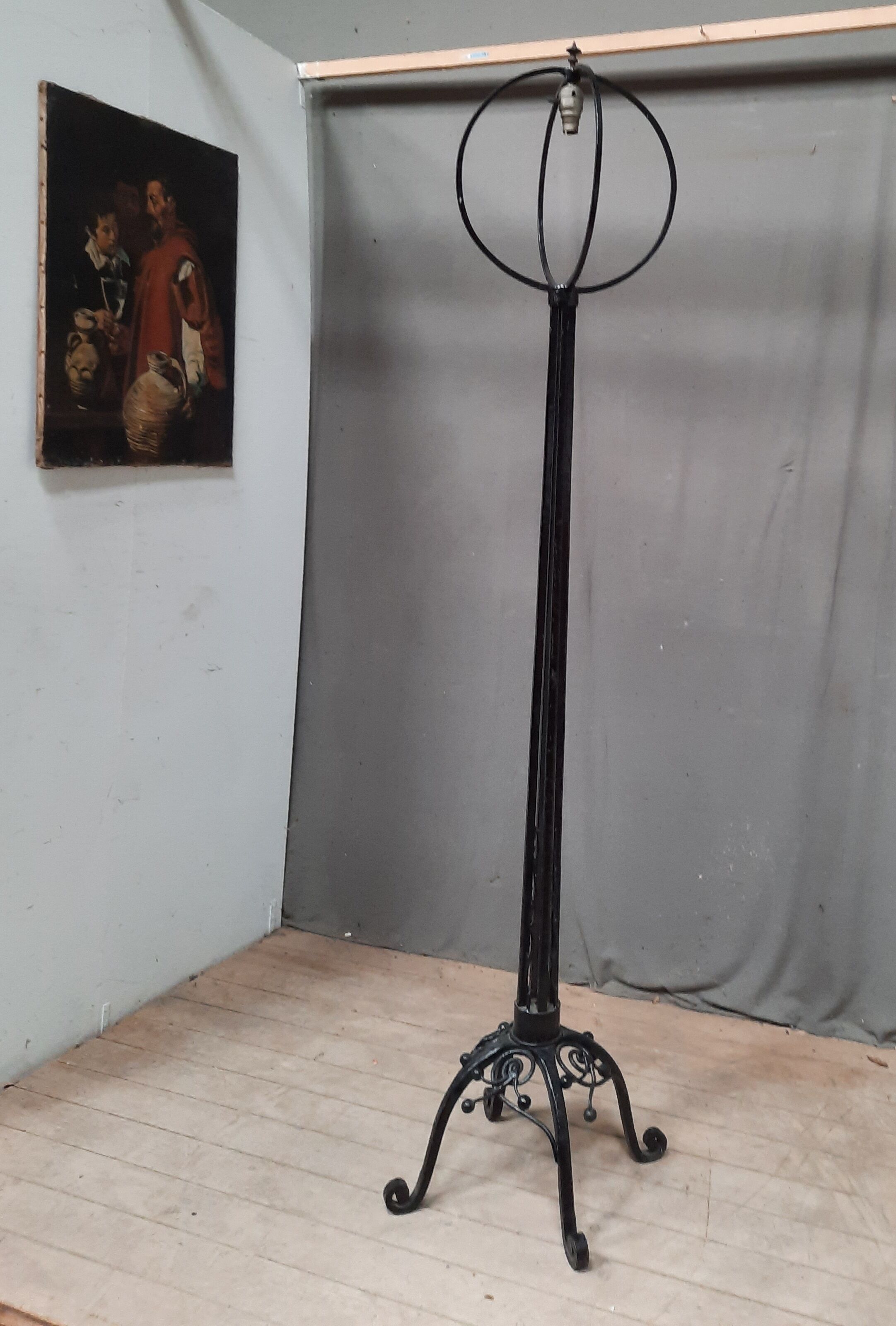 Lampadaire art déco en fer forgé