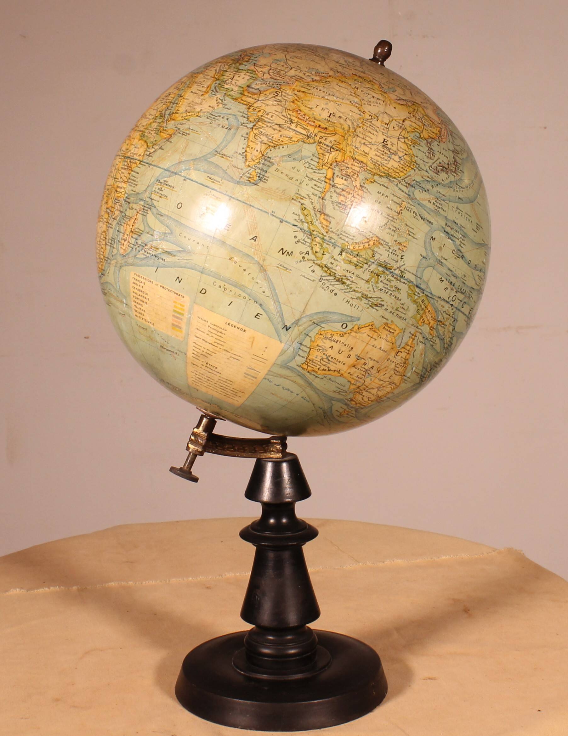 Terrestrial globe by J. Forest from the early 20th century