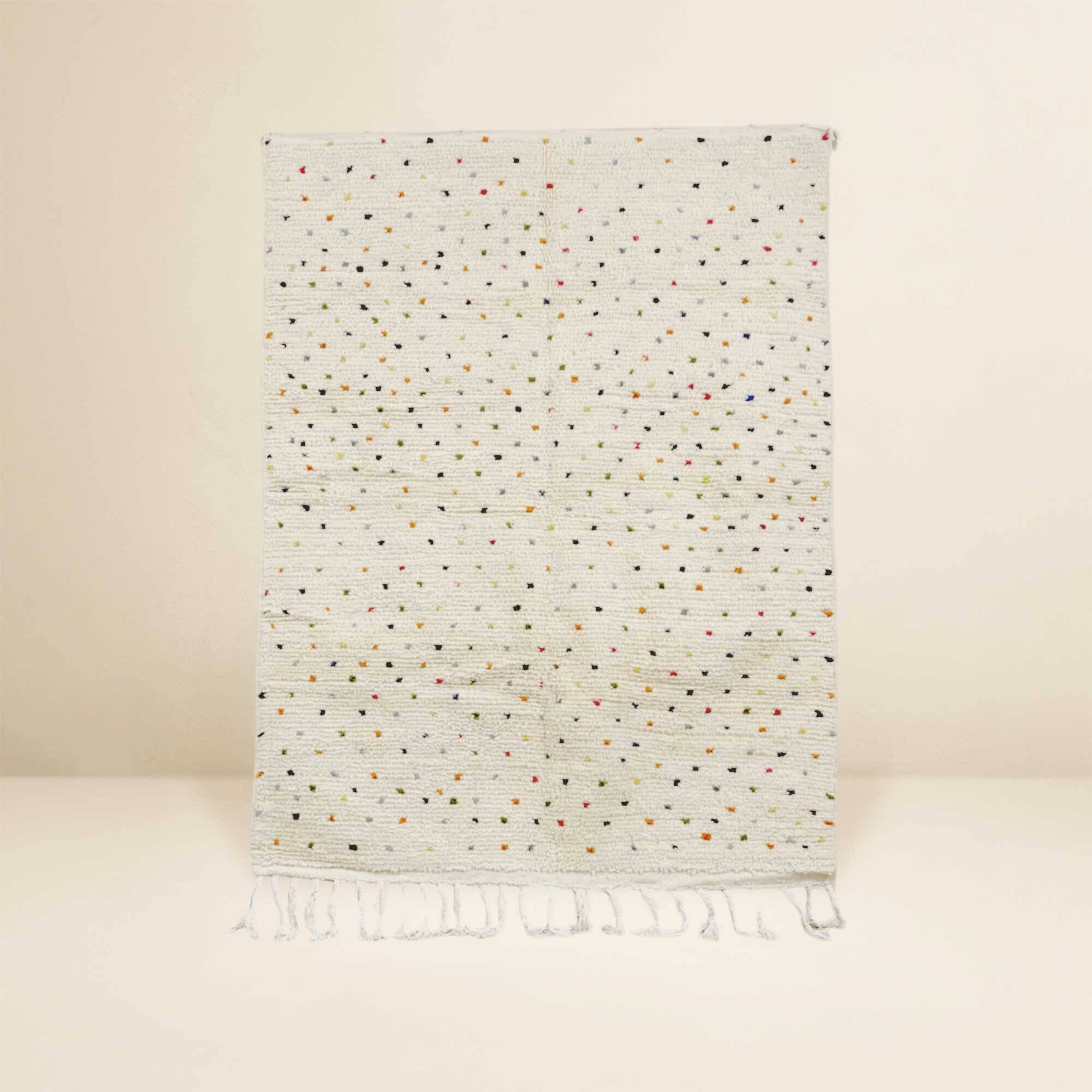Beni Ouarain Berber Rug • Small colored dot pattern