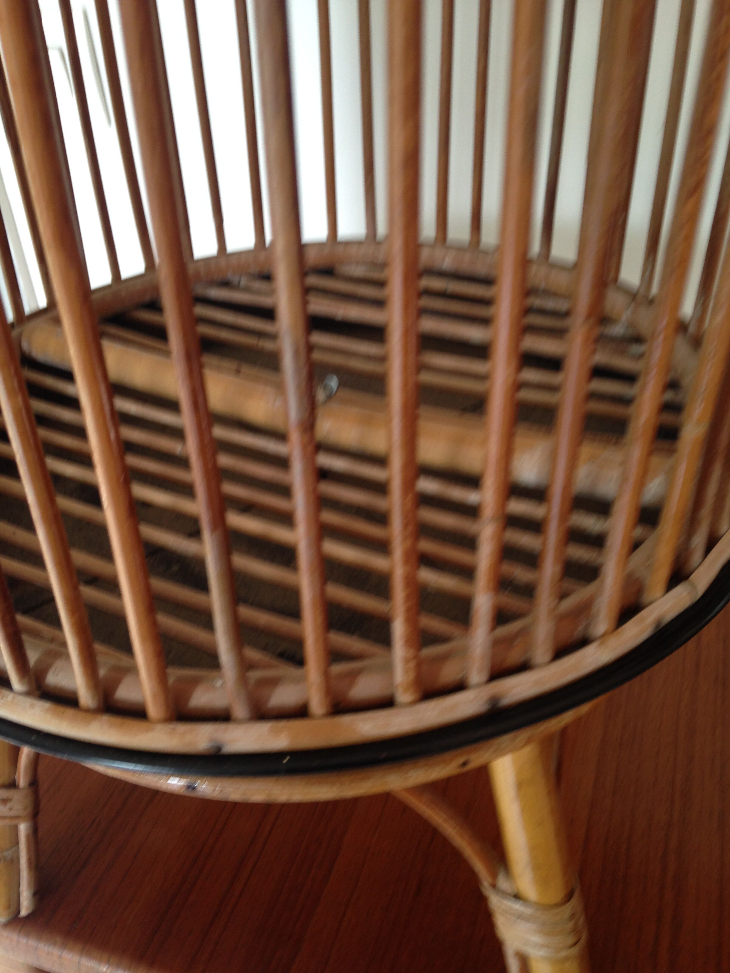 Round rattan wicker cage