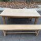 Renovated farmhouse dining table in raw oak from the 20th century, 180cm.
