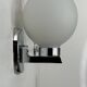 Pair of vintage wall lights in chrome and frosted glass, France, 1960