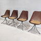 Lot of 4 chairs smoked plexiglass 1970