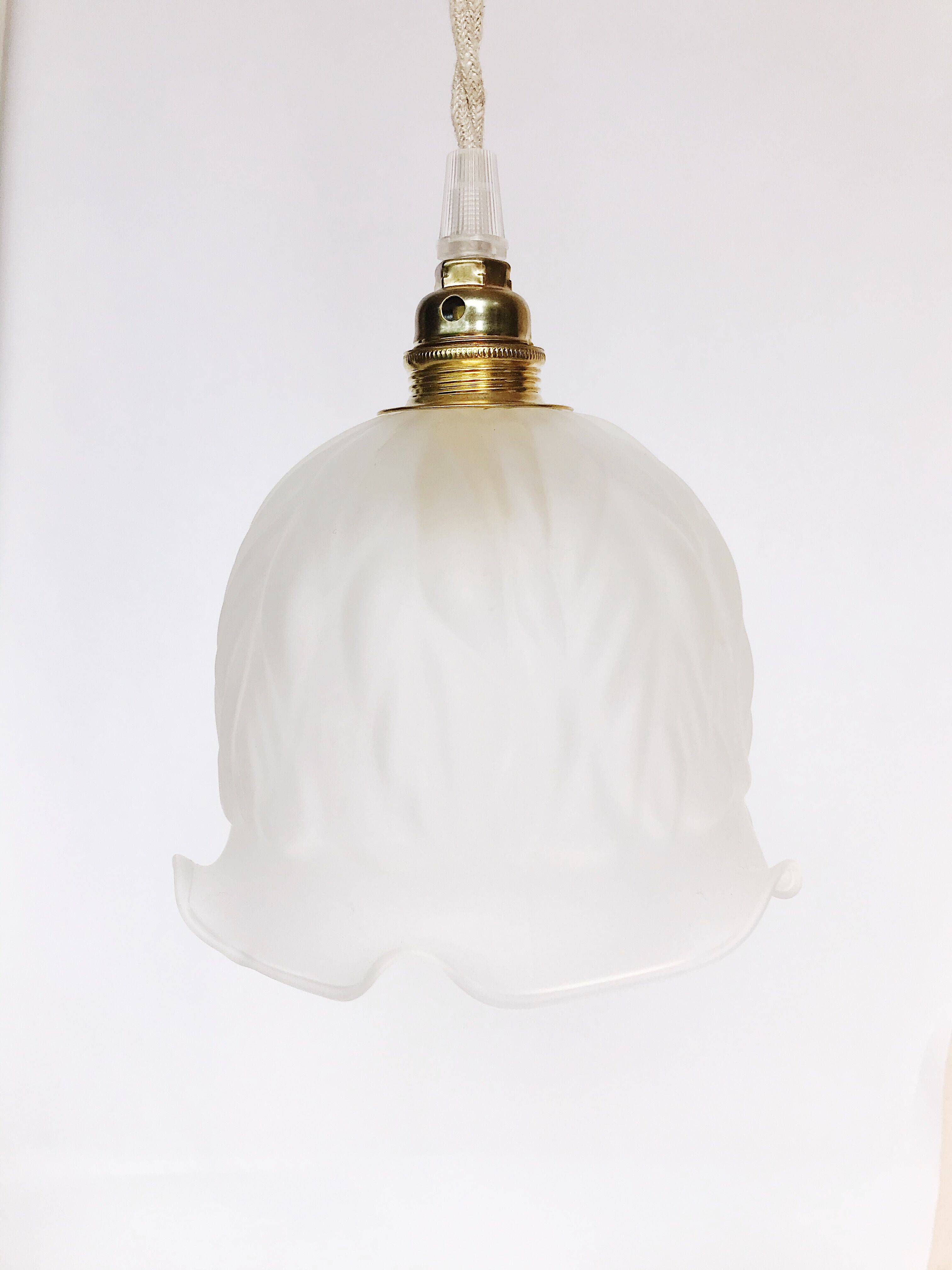 Vintage walkman lamp globe art deco satin molded glass