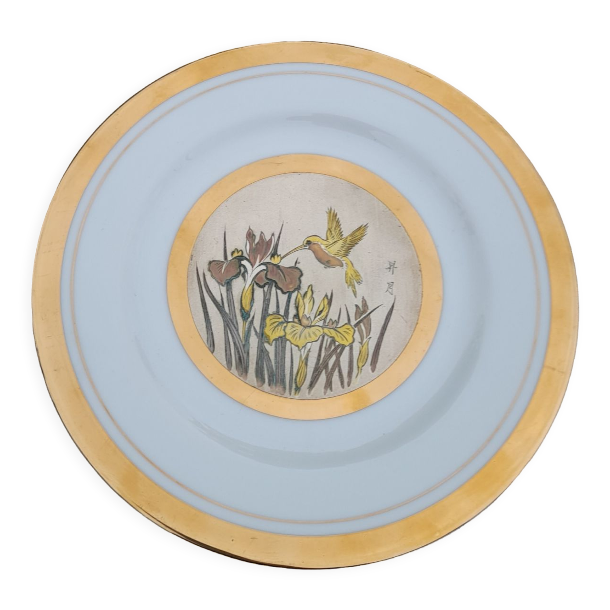 Collectible plate "Chokin's art" gold 24 K, made in Japan, vintage