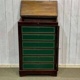 19th century mahogany cardboard box with writing desk