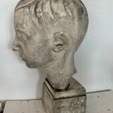 Bust of a young man in plaster signed Gerard Choain XX century
