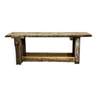 1930s oak and fir carpenter's workbench - restored