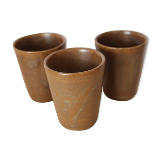 Set of 3 Digoin sandstone glasses