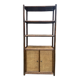 Bamboo and woven fibre shelving unit 1970