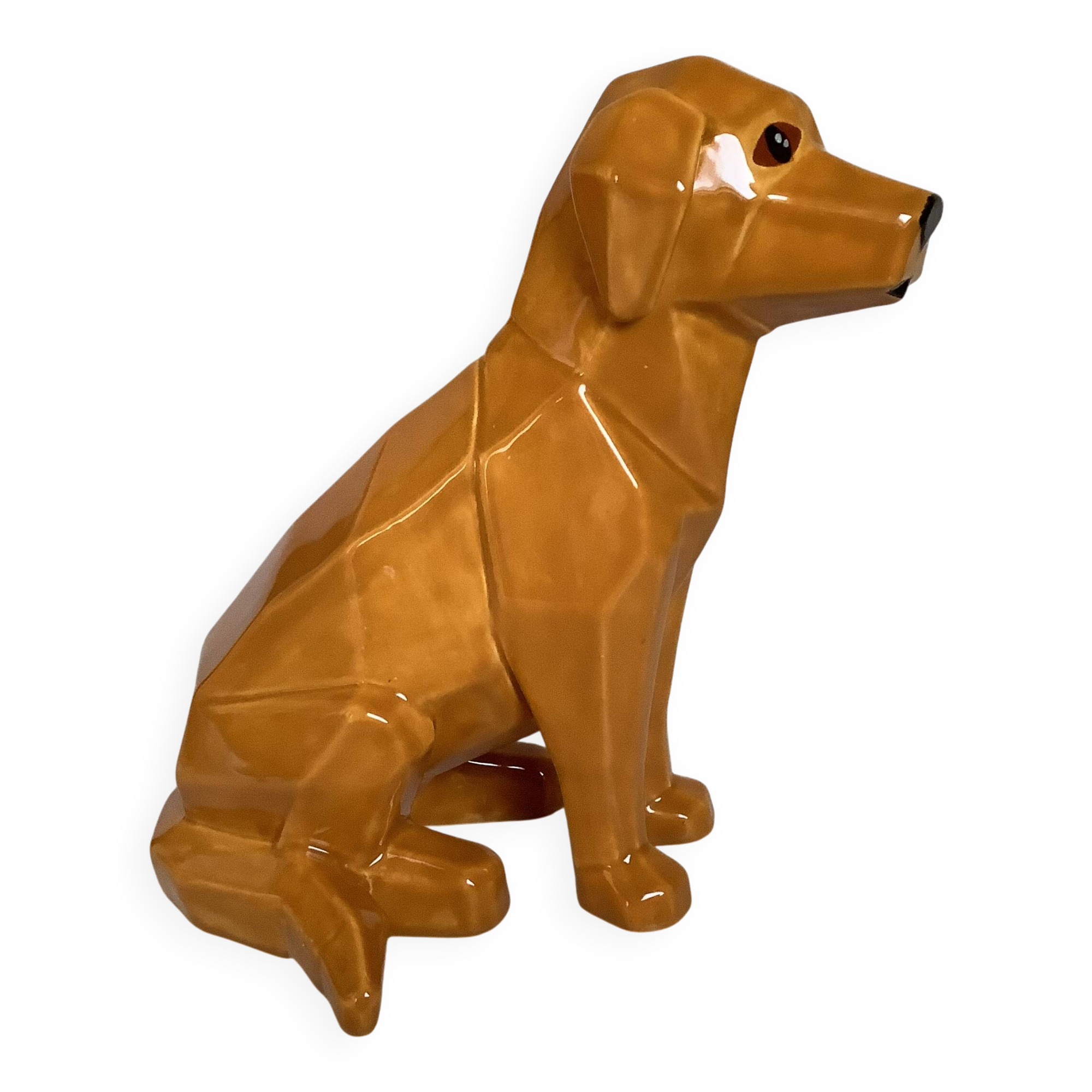Grand chien style origami céramique