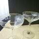 Set de 6 coupes à champagne en verre meulé Vintage