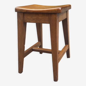 Tabouret chêne massif vintage